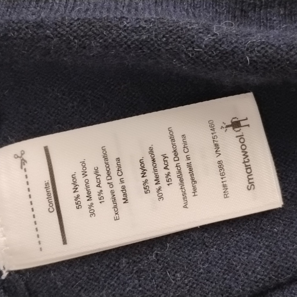 Smartwool Sparwood Crew Sweater Navy Blue Size M - Picture 7 of 7